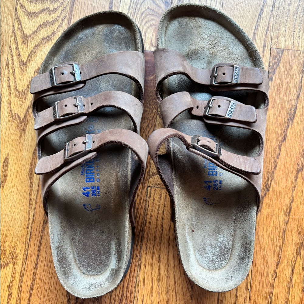 Birkenstock Florida Size 41 Brown Leather Sandals